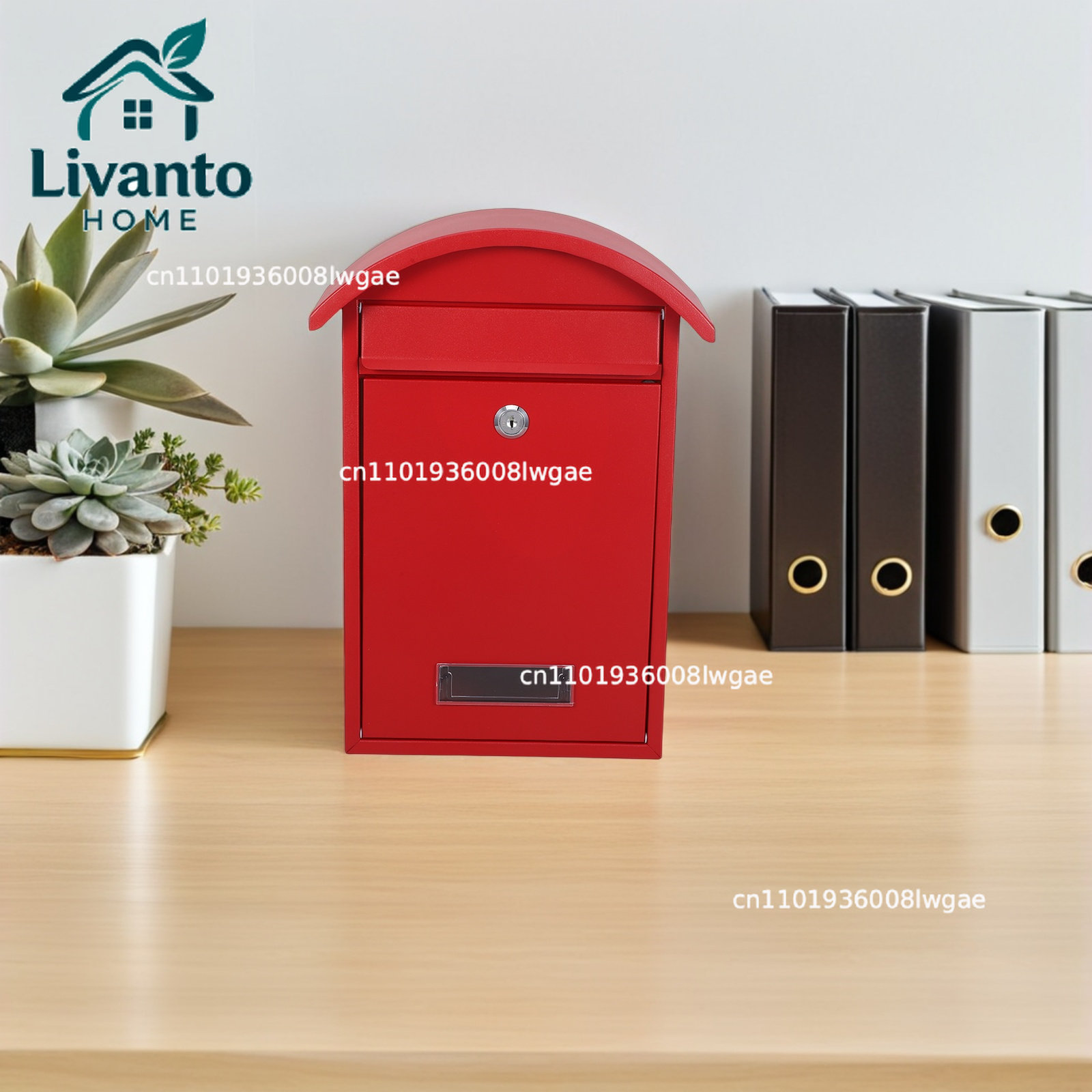 Home Security Letters - Wall Mailbox Lockable Red 14 X