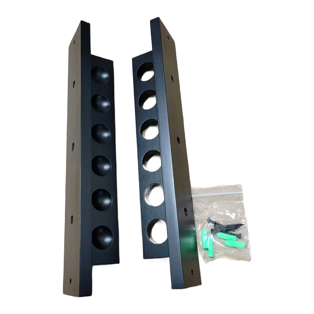 Home Security Game - Six-Hole Wooden Pool Cue Rack Wall