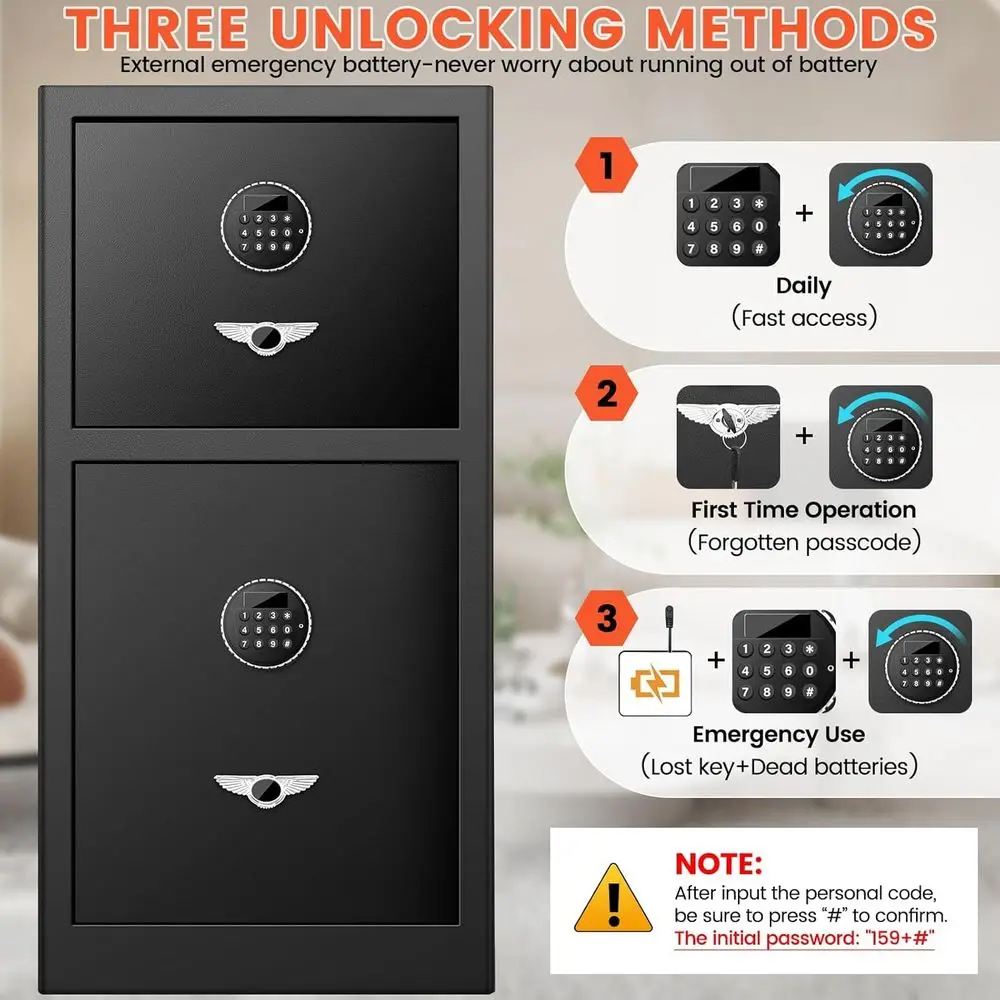 XL Double Door Security Safe 3 - Home Security Xl 评论和价格