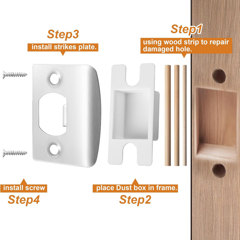 4 Pack Door Latch Strike Plate - Door Reinforcer Kit 评论和价格