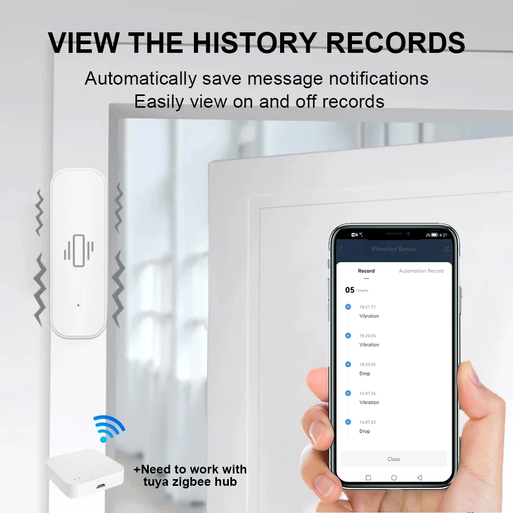 Smart ZigBee Vibration Sensor  - Home Security Alarm 评论和价格
