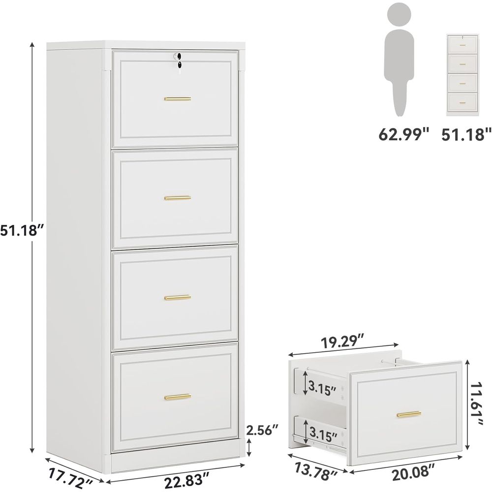 4-Der ile Cabinet with Lock, L - Home Security Letters 评论和价格