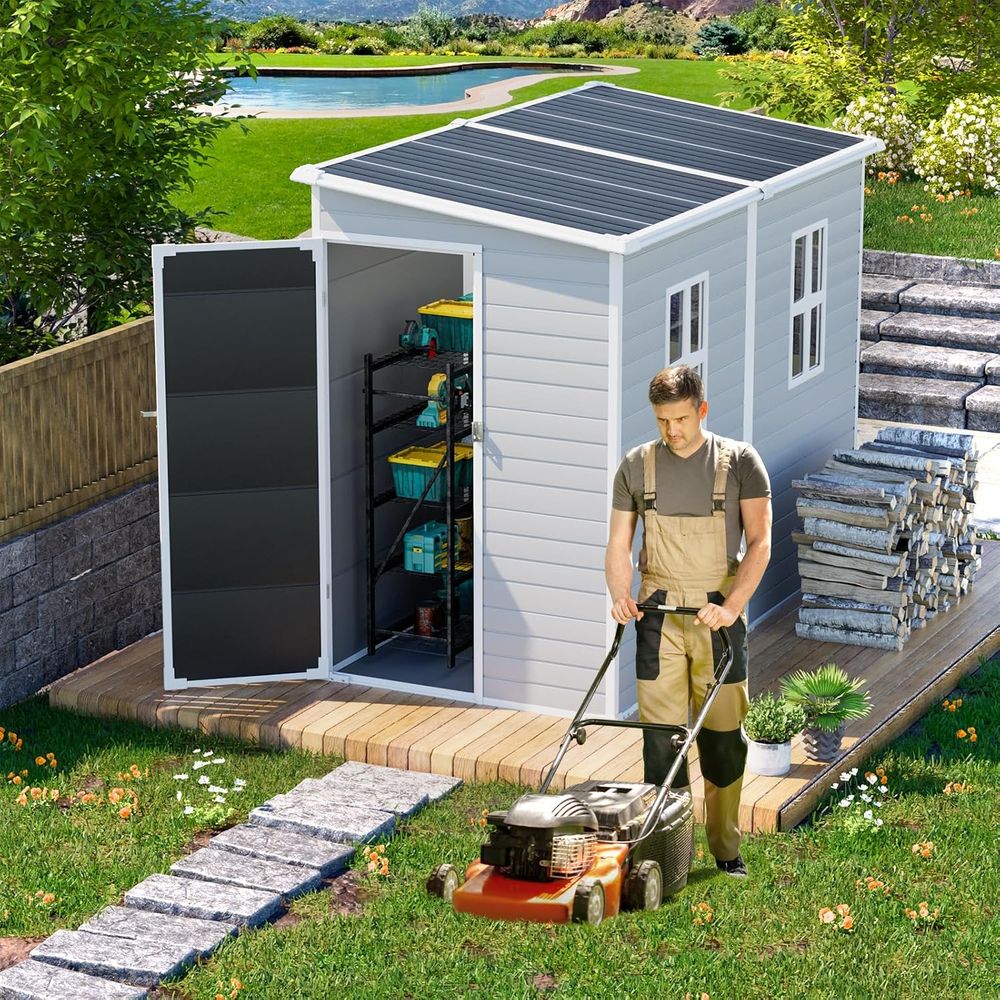 Gray 8x4x6 ft. Plastic Storage - Door Reinforcer Kit 评论和价格