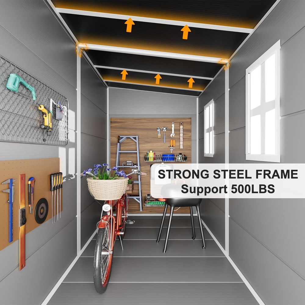 Gray 8x4x6 ft. Plastic Storage - Door Reinforcer Kit 评论和价格