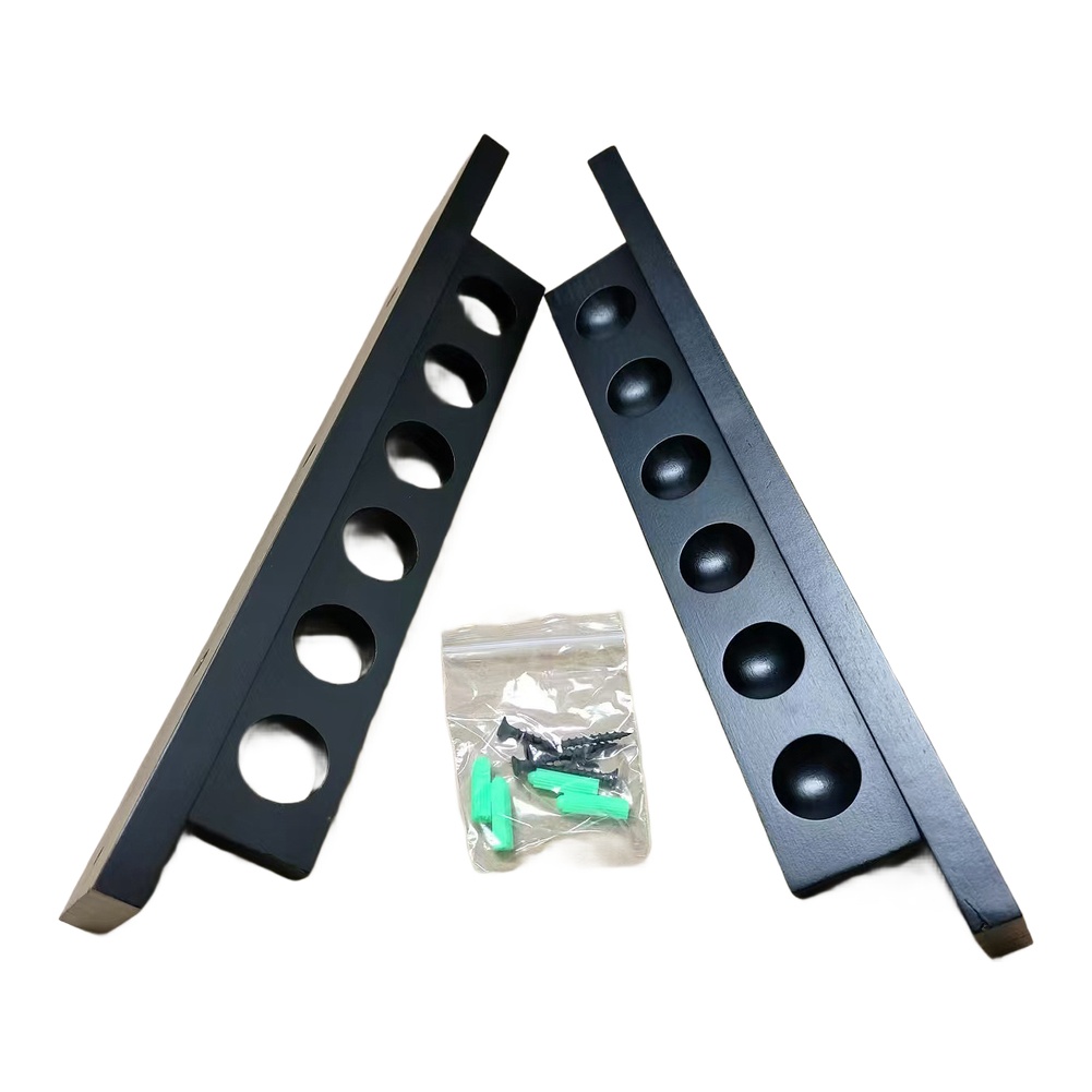Six-Hole Wooden Pool Cue Rack  - Home Security Game 评论和价格
