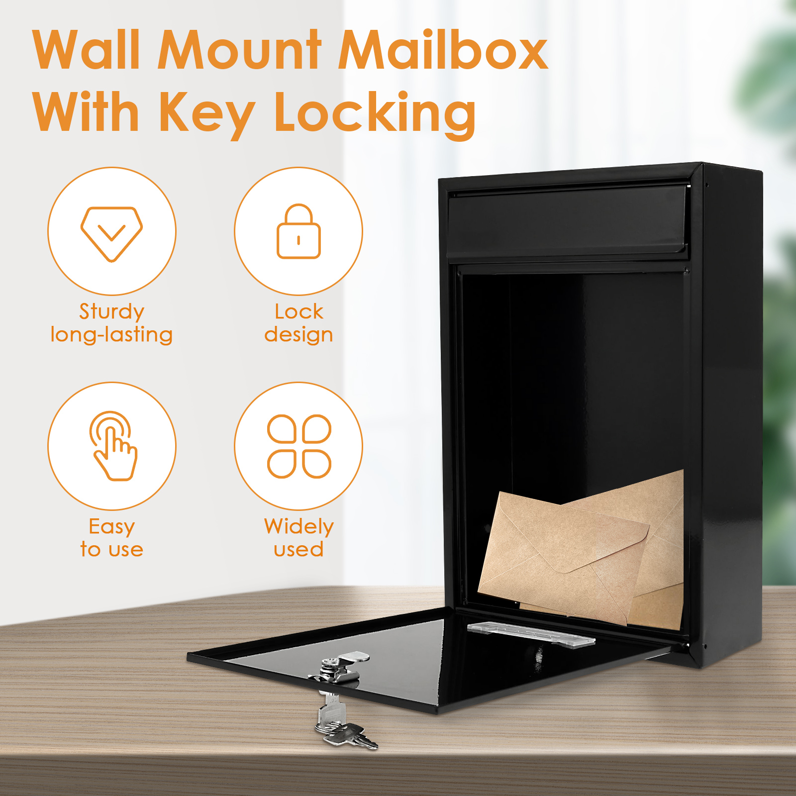 Metal Wall Mount Mailbox Outdo - Home Security Letters 评论和价格