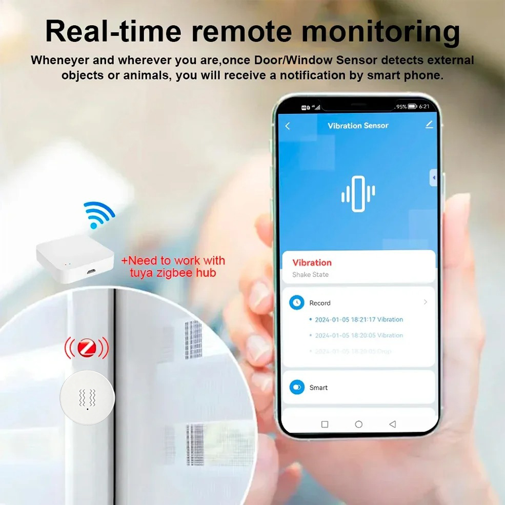 Tuya ZigBee Smart Vibration &  - Home Security Alarm 评论和价格