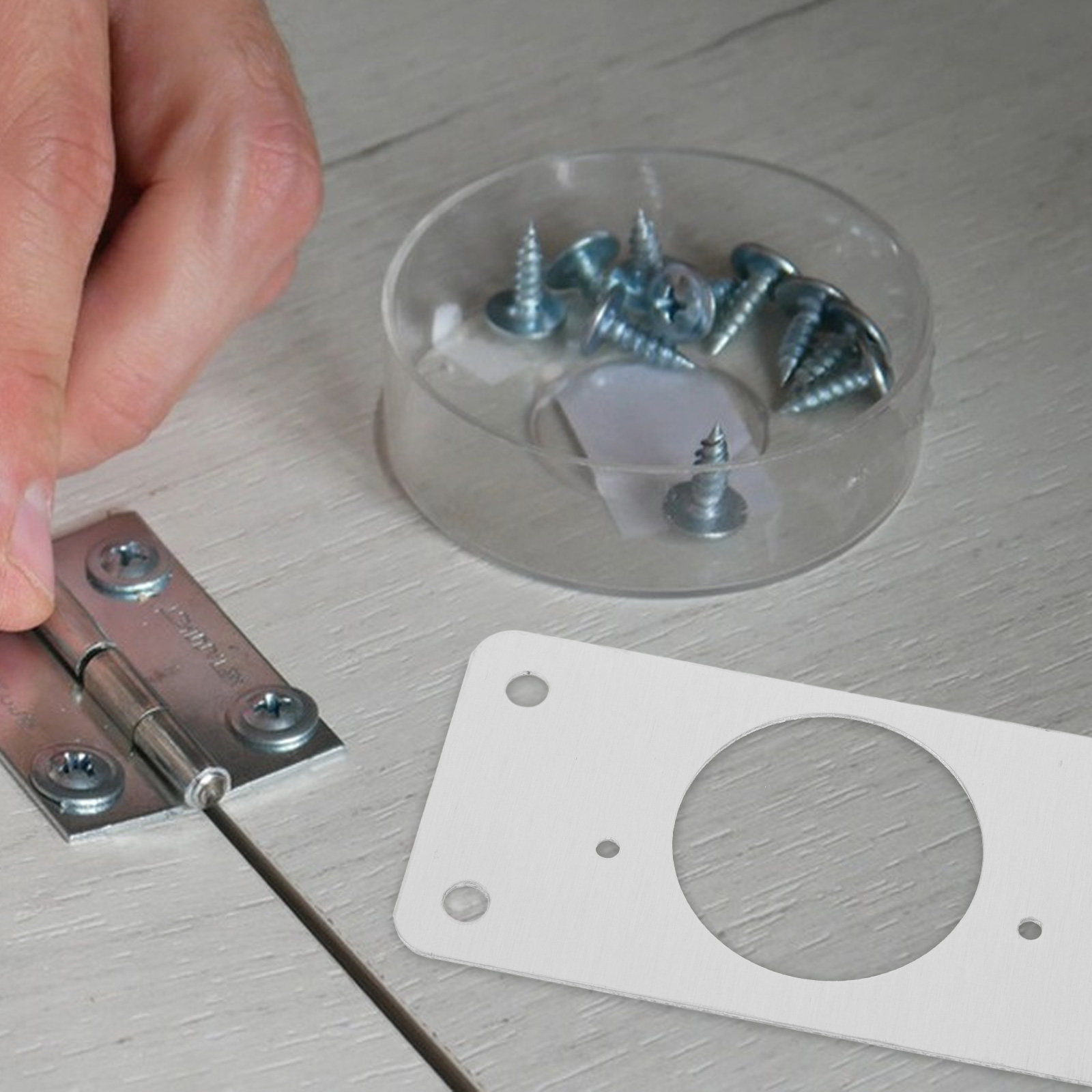 1Set Cabinet Door Hinge Repair - Door Reinforcer Kit 评论和价格