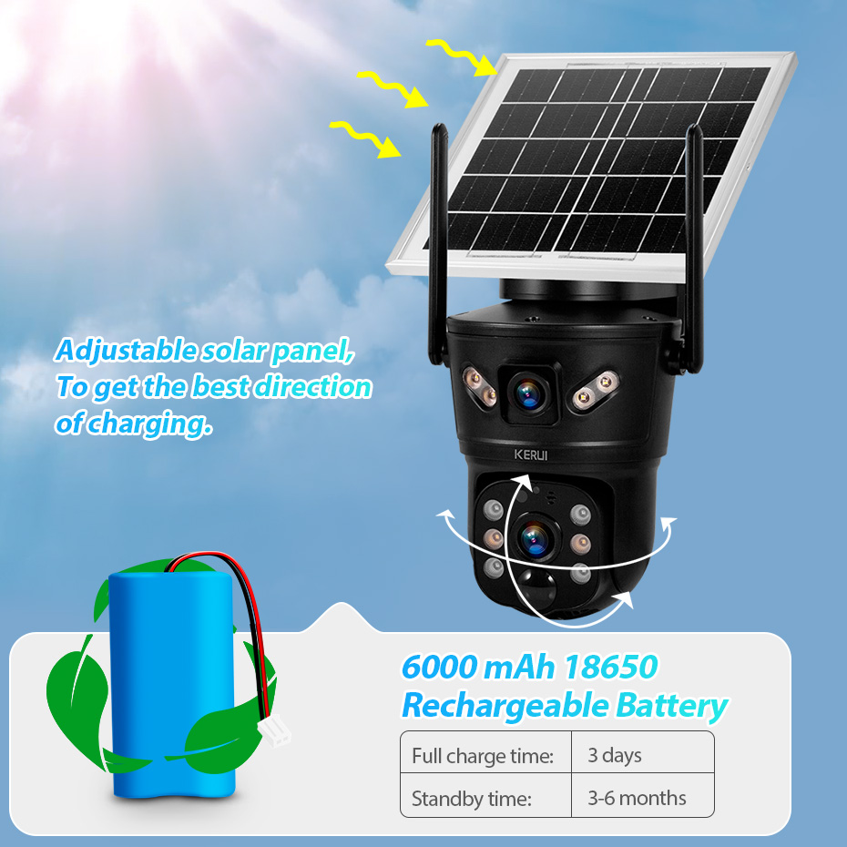 KERUI Outdoor 6MP Solar Camera - Home Security Recorder 评论和价格