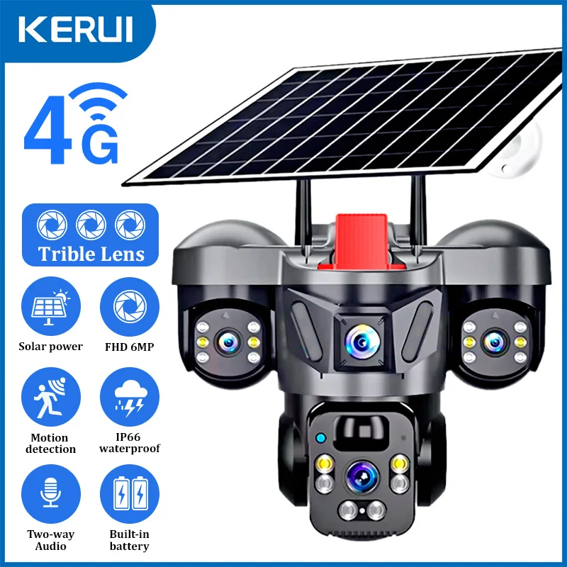 KERUI Outdoor PTZ 6MP 4G SIM W - Home Security Recorder 评论和价格