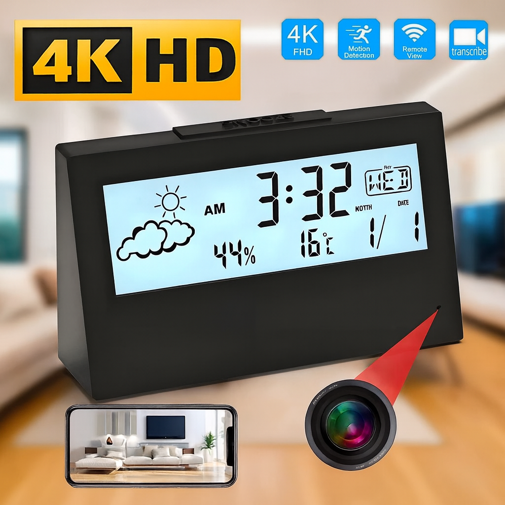 4K WiFi Clock Camera with Moti - Home Security Recorder 评论和价格