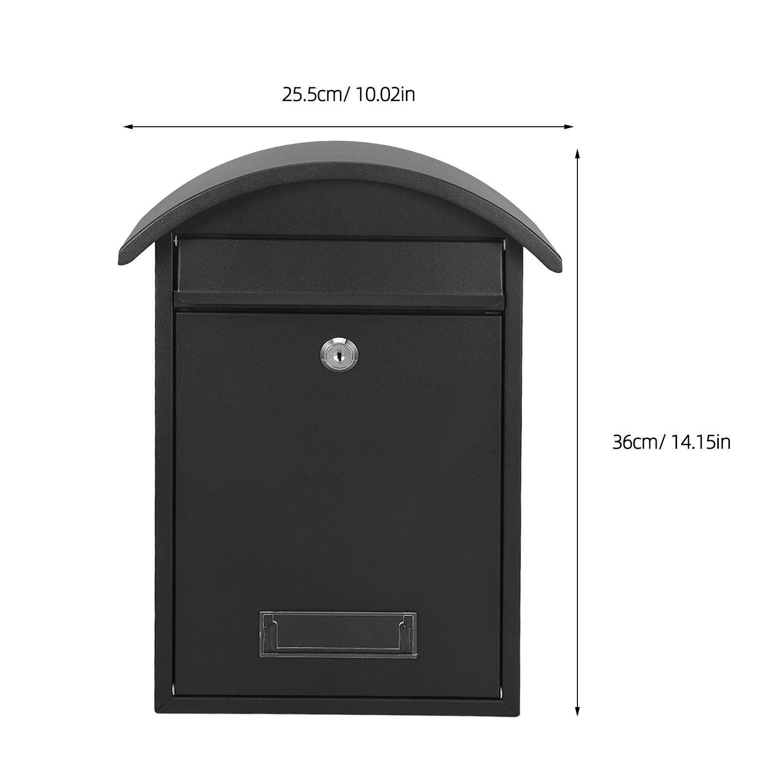 Black Lockable Wall Mailbox Ke - Home Security Letters 评论和价格